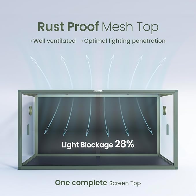 120 Gallon Bearded Dragon Tank,48" x 24" x 24" Reptile Tank with Sliding Door Top Screen Ventilation, Front Opening Reptile Enclosure for Easy Maintenance-PurrikoPets