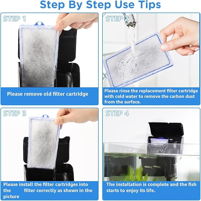 16 Count Assembled Large Filter Cartridges Compatible with Tetra Whisper Bio-Bag Filters 20i 40i IQ20/30/45/60 PF20/30/40/60, Large Replacement Filter Cartridges for Whisper Filters & Aquariums-PurrikoPets