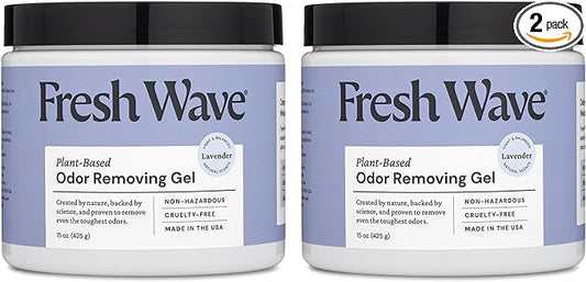 Fresh Wave Lavender Odor Removing Gel, 15 oz., Pack of 2 - Safer Odor Absorbers for Home, Natural Plant-Based Odor Eliminator, Every 15 oz. lasts 30-60 Days, For Cooking, Trash & Pets-PurrikoPets