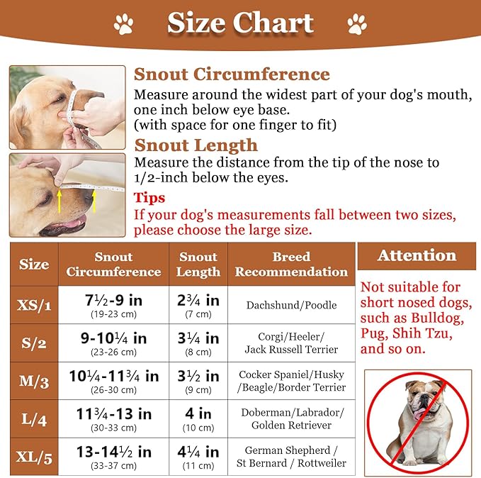 Dog Muzzle, Printed Basket Muzzle for Small Medium Large Dogs Dachshund, Beagle, German Shepherd, Breathable Pet Muzzles to Prevent Biting Chewing Scavenging, Allows Panting and Drinking-PurrikoPets