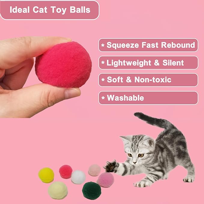 42pcs Interactive Cat Toys Kit - Multi-Activity Kitten Toy Set with Collapsible Tunnel, Feather Wand & Bell, Cat Balls Toys - Indoor Play Enrichment Supplies for Adult Cats & Kittens-PurrikoPets