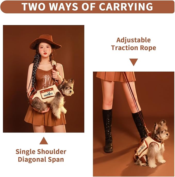 Dog Lift Harness Dog Carrier VES Harness Adjustable Leash with Small Puppy Treat Bag,Fits Most Cars,L-PurrikoPets