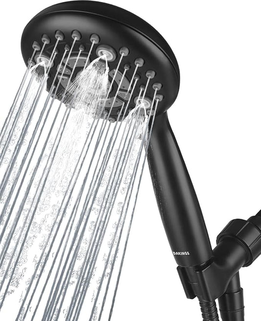 6 Spray Modes High Pressure Handheld Showerhead Set Upgraded 5 Inches Shower Head with Handheld Spray Premium Black Handheld Shower Head 60 Inches Stainless Steel Hose-1-Min Install-PurrikoPets