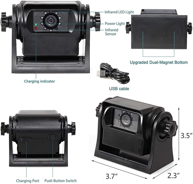 EWAY WiFi Magnetic Hitch Wireless Backup Rear/Front View Camera Rechargeable Battery for Easy Hitching of Gooseneck Horse Boat Travel Trailer/Fifth Wheels/RV/Camper Reverse for iPhone iPad Android-PurrikoPets