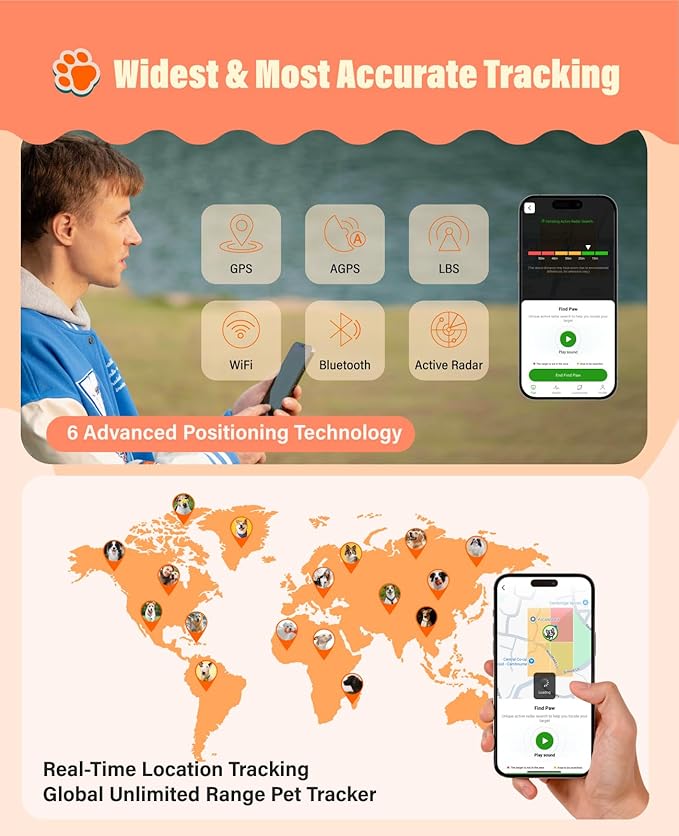 GlocalMe PetPhone for Dog and Cat, Support Play Music and Two-Way Call, Pet Community and AI Health Alerts, Real Time Tracking and Virtual Fence, Unlimited Range Pet GPS Tracker (Green)-PurrikoPets