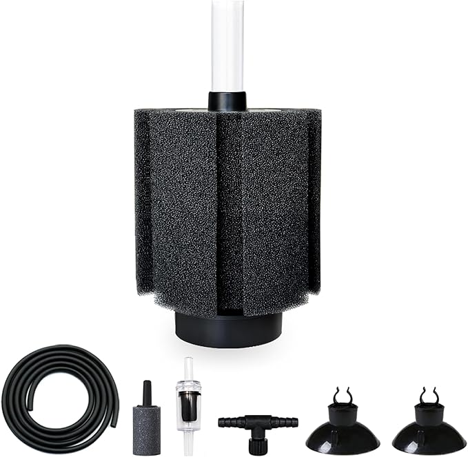 50-60 Gal Aquarium Sponge Filter with Ceramic Media and Bubble Diffuser Quiet Fish Tank Filters fit for Fry Breeding Shrimp Betta Fish Tank-PurrikoPets