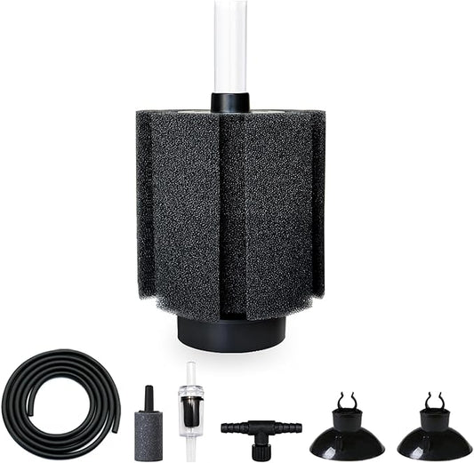 50-60 Gal Aquarium Sponge Filter with Ceramic Media and Bubble Diffuser Quiet Fish Tank Filters fit for Fry Breeding Shrimp Betta Fish Tank-PurrikoPets