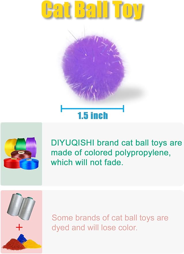 50-Pack Soft Cat Toy Balls – Fun Playtime & Exercise for All Cats (1.5 inch, Cat Toys Mega Set)-PurrikoPets