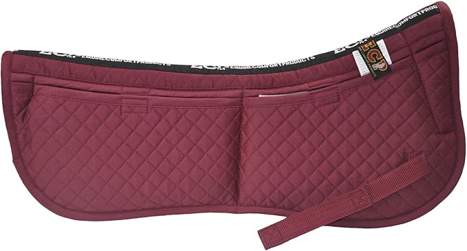 ECP Equine Comfort Products Adjustable Shock Absorbing Memory Foam Half Saddle Pad, Injury Prevention & Pressure Relief, Customizable Fit, Breathable for All Riding Styles-PurrikoPets