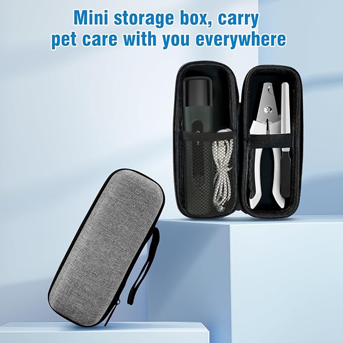 Dog Nail Grinder, 7-Speed Quiet Electric Dog Nail Trimmers, Dog Nail Clippers with Sponge Dust Collection & File for Small Medium Large Dogs, Rechargeable Pet Paw Grooming Supplies Ki(Green)-PurrikoPets