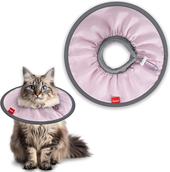 Agape Comfortable Cat Cone, Lightweight Recovery Cone Soft, Stop Licking & Scratching, E Collar for Small, Medium & Large Cats, Wound Care-PurrikoPets