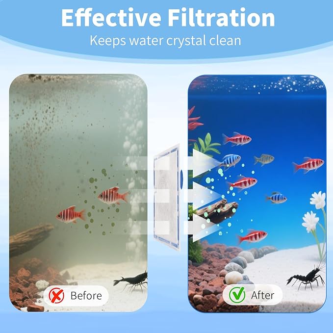 4 Packs Small Aquarium Filter Cartridges Replacement Filter Pad Compatible with QuietFlow E Internal Power Filter 10 and 1/2.5/5 Gallon Minibow Aquarium Filters-PurrikoPets