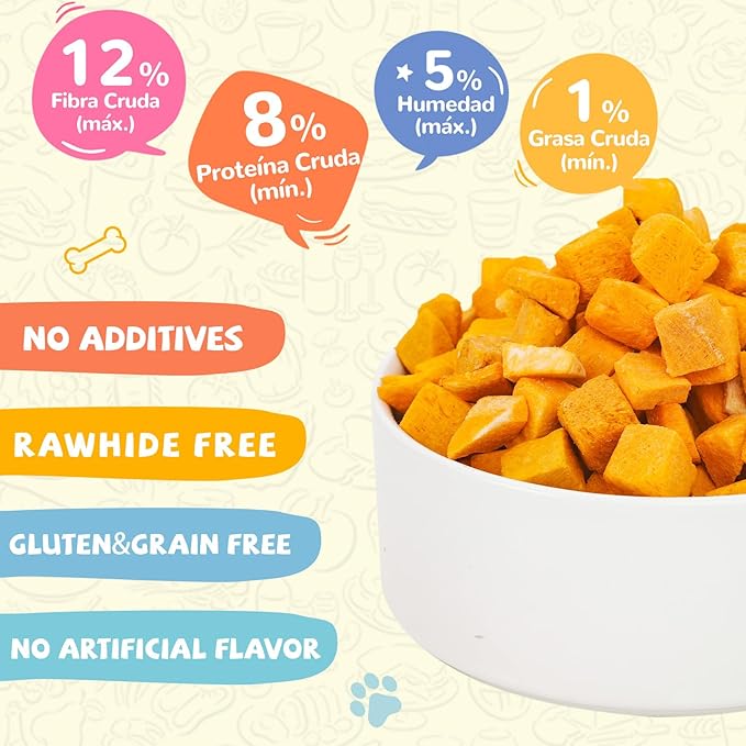 Freeze-Dried Pumpkin Treats for Dogs & Cats – High Fiber, Single Ingredient Natural Snacks for Digestion & Gut Health, Healthy Food Toppers, 1.58 oz-PurrikoPets
