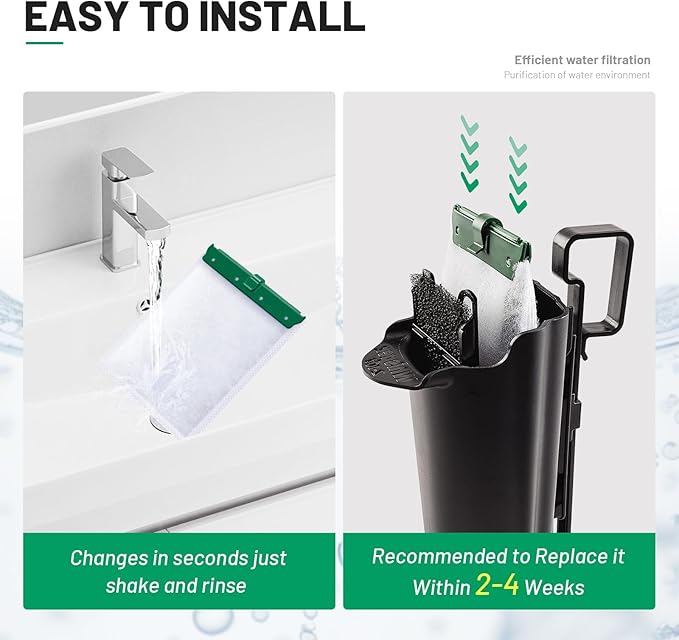 10 Count Medium Filter Cartridges Compatible with Whisper Bio Bag Filters, Large Aquarium Filter Cartridge for Whisper 10i/IQ10/PF10 and Repto Filter 90 GPH-PurrikoPets