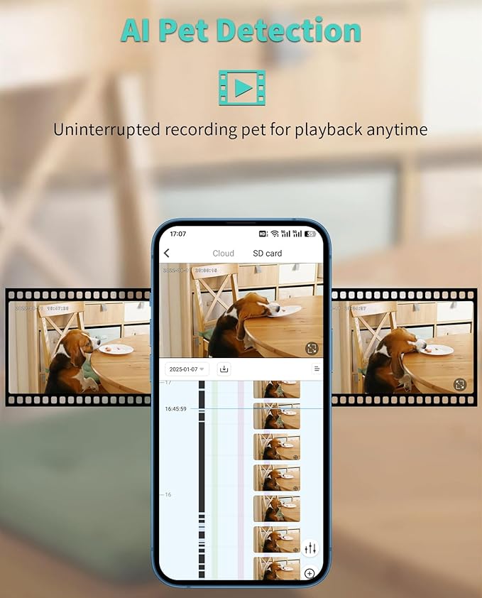 Alaga 3K Pet Camera, Dog Monitor with Phone App, 360° Pan/Tilt, Night Vision, Speaker, WiFi Cameras for Dog/Cat, Compatible with Alexa & Google Assistant, Black, Includes 1-Year Pet Time Album-PurrikoPets