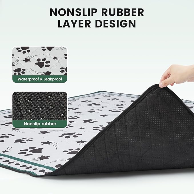 Gardner Pet Washable Dog Pee Pads, 72'' x 72'' Non Slip Dog Mats with Great Urine Absorption, Reusable Puppy Pee Pads for Potty Training - 1 Pack-PurrikoPets