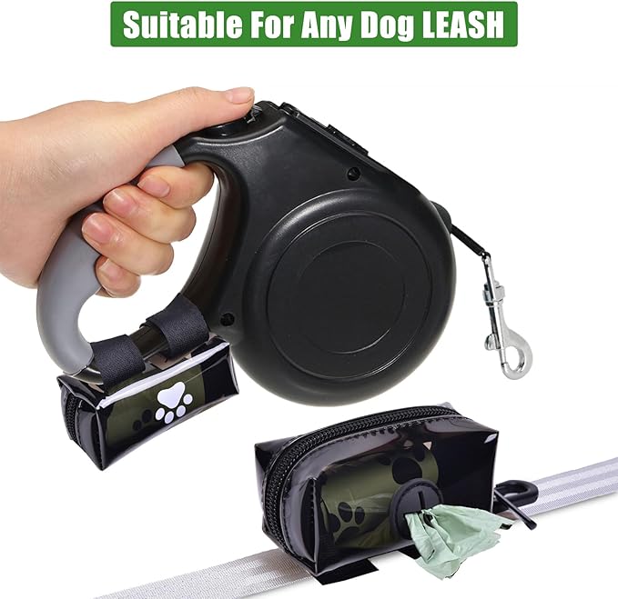 Dog Waste Bag Dispenser Poop Bag Dispenser for Leash Accessory dog Poop Bag Holders Fits Dog Leash Include Hand Free Holder, Clear, No-PUXB-PurrikoPets