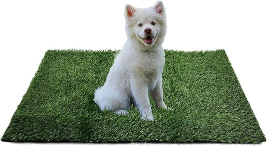 Dog Grass Mat, Synthetic Turf for Indoor/Outdoor Puppy Potty Training Durable, Drainable & Easy-Clean Pet Bathroom Mat for Small to Large Dogs Grass Only (34.6"x22.5")-PurrikoPets