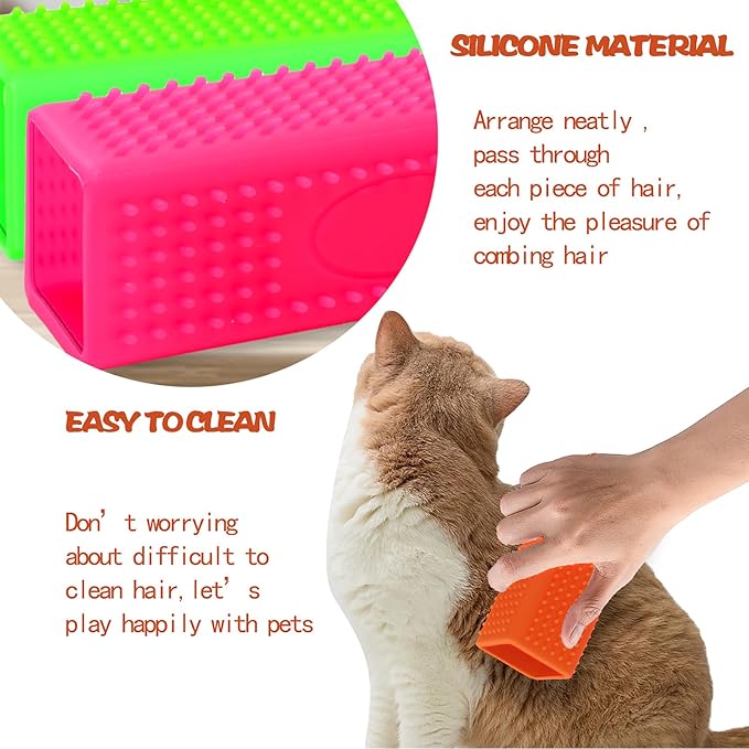 2pcs Pet Dog Cat Hair Remover, Pet Hair Removal Tool, Hollow Cleaner Brush for car，Interior, Furniture, Sofa (green and pink)-PurrikoPets