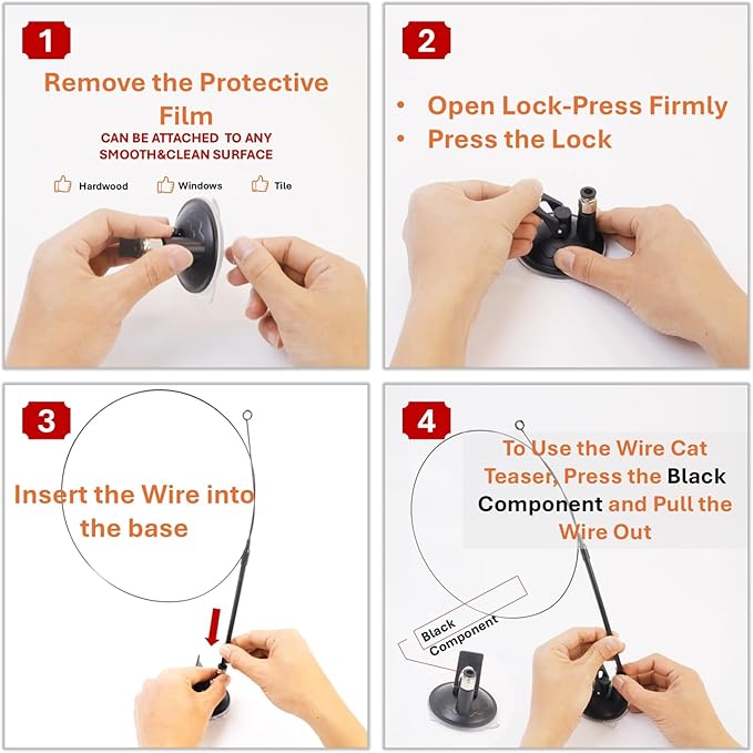 12PCS Interactive Cat Feather Wand Toy Set – 11 Bird & Feather Teaser Refills with Bells + Flexible Suction Cup Wand – Realistic Bird Design, Natural Materials, Indoor Cat Toys for Exercise & Play-PurrikoPets