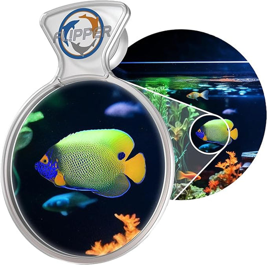 FL!PPER Flipper DeepSee Viewer MAX 5" Coral and Fish Magnifier for Reef Tank and Freshwater Aquarium Photography and Videography - Magnetic Magnifying Glass-PurrikoPets