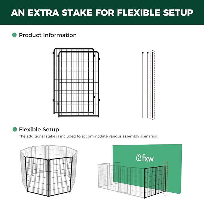 FXW Homeplus Unleashed Indoor Dog Playpen - Stress-Free and Safe Play, Heavy Duty 45 Inch 2 Wire Panels Dog Pen for Large Dogs, Black│Patented-PurrikoPets