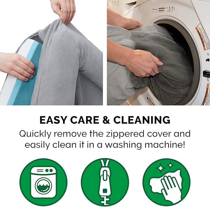 Furhaven Cooling Gel Dog Bed for Large Dogs w/ Removable Bolsters & Washable Cover, For Dogs Up to 125 lbs - Plush & Suede Sofa - Gray, Jumbo Plus/XXL-PurrikoPets