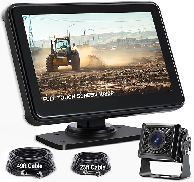 AHD1080P Wired Backup Camera with 7'' Touch Screen Monitor, Rear View Camera System for Truck/RV/Trailer/Skid Steer/Tractor, Colorful Night Vision&10G Vibration Truck Rv Camera System-PurrikoPets