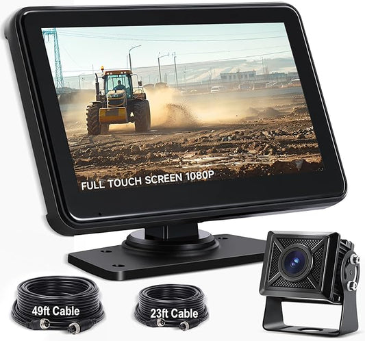 AHD1080P Wired Backup Camera with 7'' Touch Screen Monitor, Rear View Camera System for Truck/RV/Trailer/Skid Steer/Tractor, Colorful Night Vision&10G Vibration Truck Rv Camera System-PurrikoPets