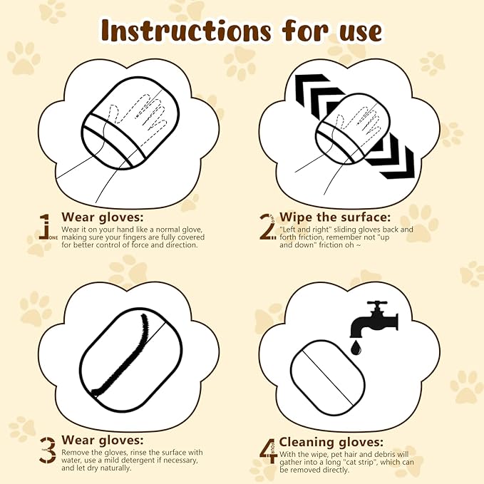 2 Pack Pet Hair Remover Gloves,2025 Upgraded Static Removal Gloves, for Pet Hair, Cat & Dog Hair Removal Tool for Couch,Furniture, Carpet, Car Seat, Pet Grooming-PurrikoPets