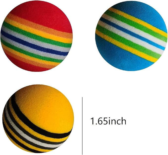 24 Pcs Colorful Soft Foam Rainbow Play Balls for Pet Dog and Cat (42cm) Ethylene Vinyl Acetate-PurrikoPets