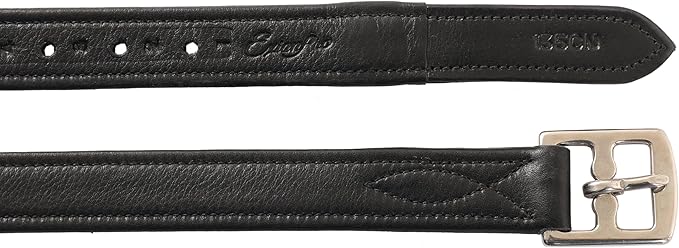 Exion FlexiStrong Stirrup Leathers for English Saddle | Ultra-Soft Cow Calfskin with Nylon Core | 1” Wide Stirrup Leathers for Daily Use | Sizes 48" to 62" | Black, Brown-PurrikoPets