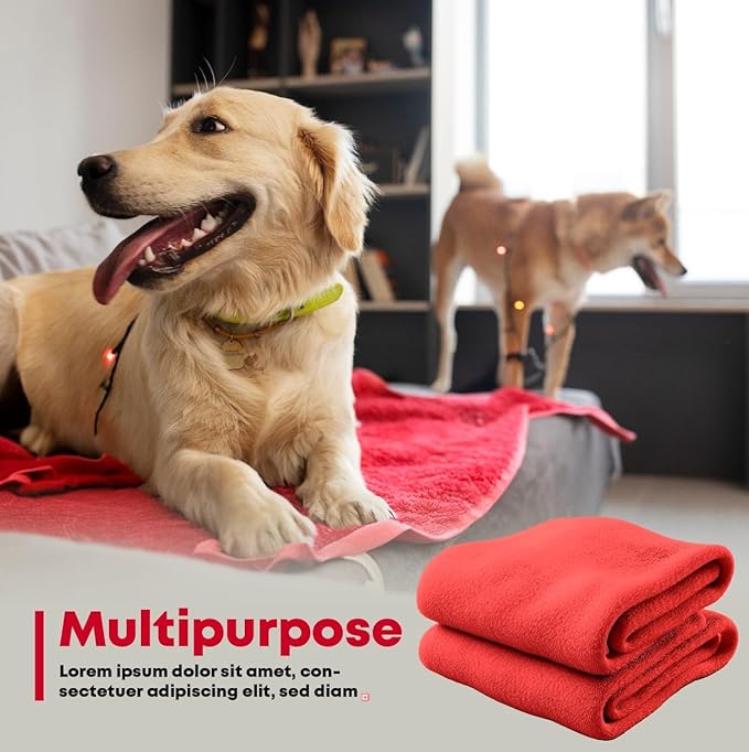 Extra Large Dog Towel Soft Absorbent Bath Pet Towels for Drying Dogs, Elastic Terry Microfiber Soft Towel, Machine Washable, Quick Dry, Multipurpose (L, XL, 2XL) (Red, XL)-PurrikoPets