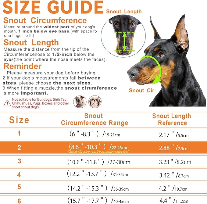 Dog Muzzle – Lightweight Breathable Basket Muzzle, Anti-Biting & Chewing, Adjustable Fit for Small, Medium & Large Dogs(Size 2)-PurrikoPets