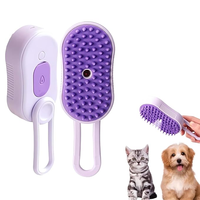 2024 Multifunctional Pet Grooming Brush - 3-in-1 Detangling and Massage Comb for Removing Loose Hair from Cats and Dogs-PurrikoPets