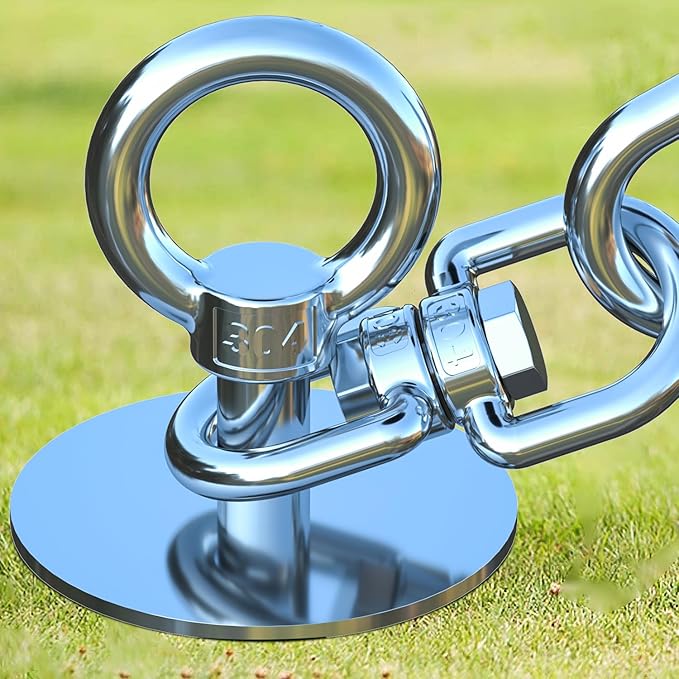 Dog Tie Out Stake for Yard,(up to 300lbs),360° Swivel Dog Run Anchor,Use Any Tie Out Cable or Yard Leash- Outdoor Camping(Anchor Only)-PurrikoPets