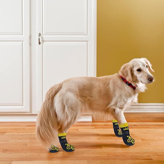 EXPAWLORER Anti Slip Dog Socks to Prevent Licking Paws, Dog Shoes for Hot Pavement, Dog Booties for Small Medium Large Senior Dogs, Traction Control Dog Boots & Paw Protectors for Hardwood Floors-PurrikoPets