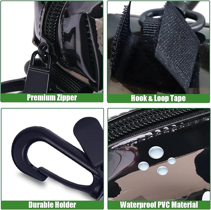 Dog Waste Bag Dispenser Poop Bag Dispenser for Leash Accessory dog Poop Bag Holders Fits Dog Leash Include Hand Free Holder, Clear, No-PUXB-PurrikoPets