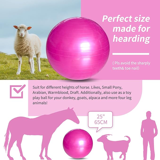 17 Inch Horse Play Balls Anti-Burst Herding Ball for Horse Mega Equine Ball for Play Training Horses Soccer Balls-PurrikoPets