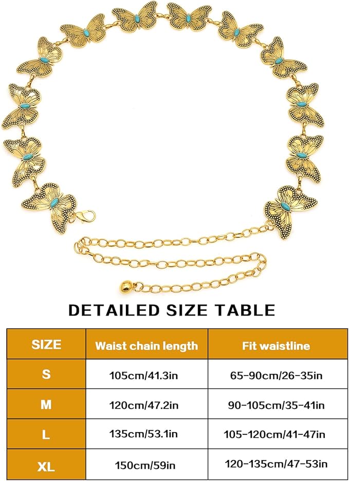 Waist Chain Belts Women Girls Metal Belly Link Adjustable Waist Belt for Jeans and Dress