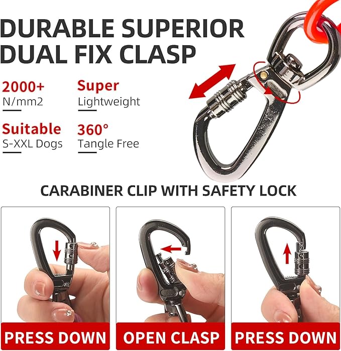 Dog tie Out Cable, 10/20/25/30/50/70/100 feet, Suitable for Dogs up to 350 pounds, Dog Cable with Swivel Buckle, Lightweight, Non-Winding, for Outdoor Camping, Yard Dog Cable (Red, 30FT)-PurrikoPets