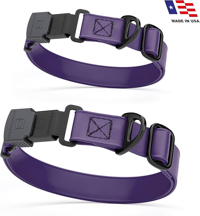 Dogline Biothane Waterproof Dog Collar with Herm Sprenger Stainless Steel Quick Release Buckle – Heavy Duty Tactical Durable Collar for Dogs – Comfortable and Safe Pet Collar, W 3/4" L 12-19", Purple-PurrikoPets