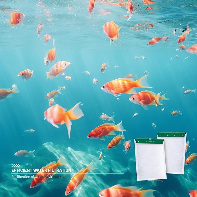 8 Count Medium Filter Cartridges Compatible with Whisper Bio Bag Filters, Large Aquarium Filter Cartridge for Whisper 10i/IQ10/PF10 and Repto Filter 90 GPH-PurrikoPets