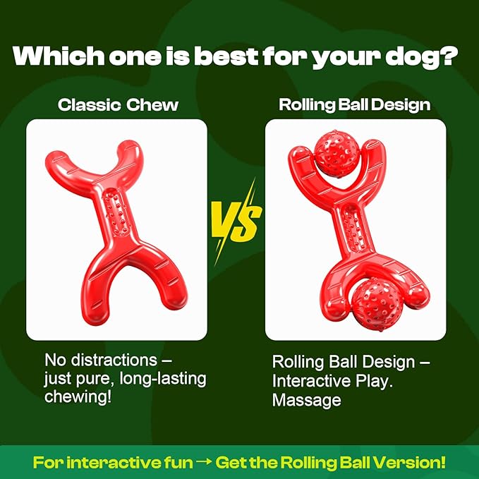 Dog Toys for Aggressive Chewers - Heavy Duty Chew Proof Durable Toy for Large Breed Dogs, Interactive Tough Nylon Bone for Boredom Relief & Mental Stimulation-PurrikoPets