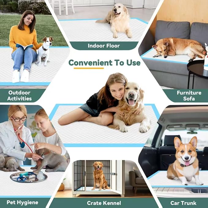 60 Count Extra Large Dog Pee Pads 28" x 34", Super Absorbent X-Large Puppy Pads Disposable Dogs Training Pads, Quick Drying Leak-Proof Dog Potty Pads for Doggies Puppies-PurrikoPets