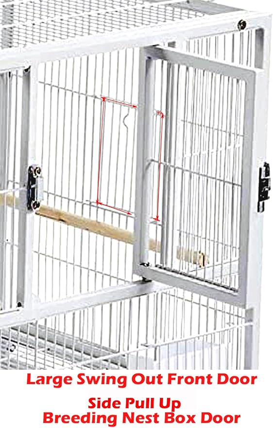 1/2/3-Combo Stacker Center Divided Breeder Breeding Bird Flight Double Rolling Cage for Aviaries Canaries Cockatiels Lovebirds Finches Budgies Small Parrots-PurrikoPets