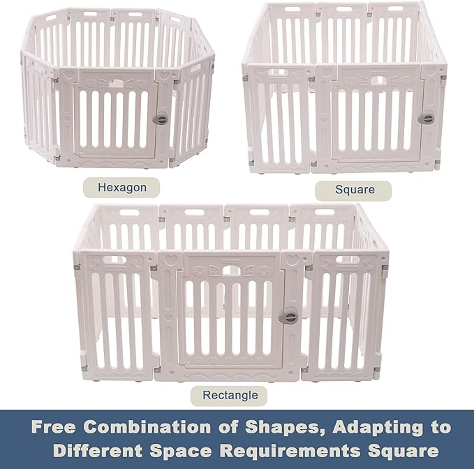 Dog Playpen with Door, DIY Shape Combination Puppy Pen,25.5" H 10-Panel Dog Fence,Non-Slip & Secure Pet Gate, Easy to Assemble(Standard Room)-PurrikoPets