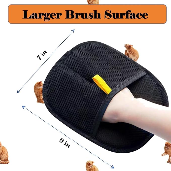 3 PCS Pet Hair Removal Glove for Cats & Dogs, Electrostatic Grooming Gloves for Pet Hair, Reusable Double Sided Static Hair Remover for Couch, Furniture, Carpet & Car Seat-PurrikoPets