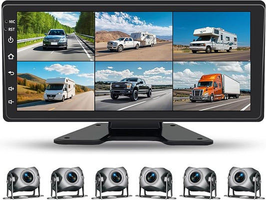 6 Channel Backup Camera System,1080P Rearview Camera with Carplay & Android Auto,GPS Navigation, Touchable 11 inch Monitor & Loop Recording DVR car Stereo, for RV/Truck/Trailer Pickup,128GB Card-PurrikoPets
