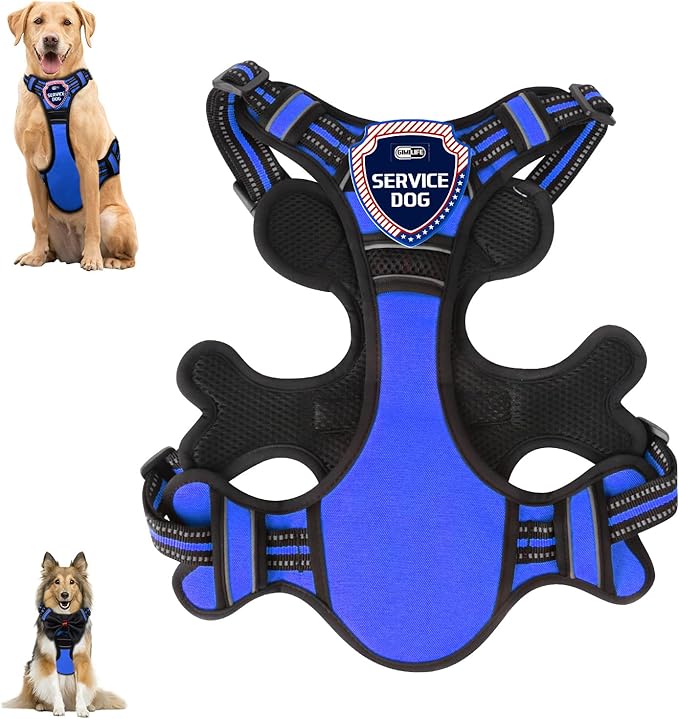 Dog Harness, Adjustable Reflective Dog Vest No Pull Dog Harness with Badge and Bow Tie for Puppy Small Medium Large Dogs-PurrikoPets
